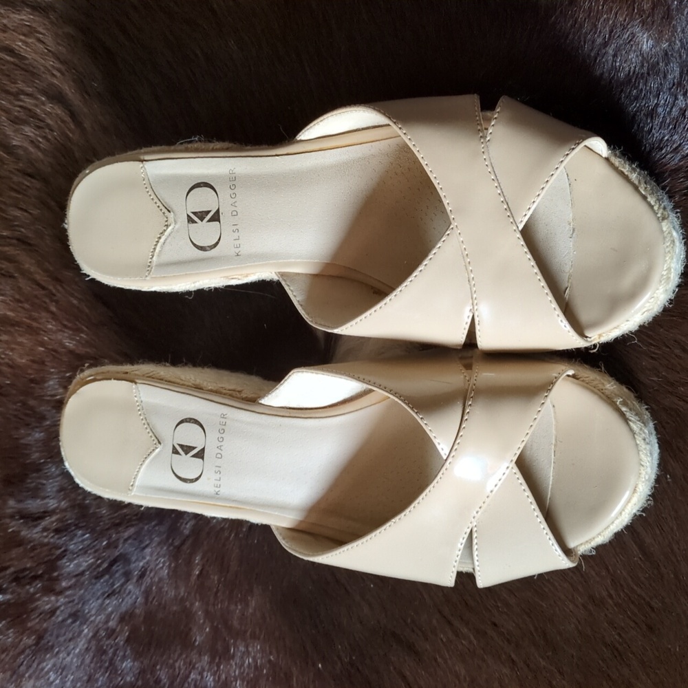 Kelsi Dagger Women's Patent Nude Sandals